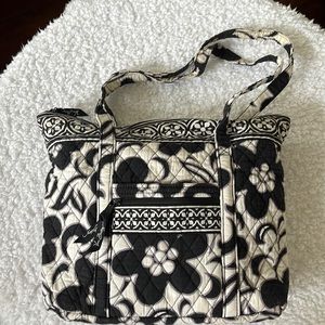 Vera Bradley small tote in retired Night and Day pattern (black, white & gray)